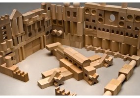 EkoToys - Drevené kocky prírodné 220 ks