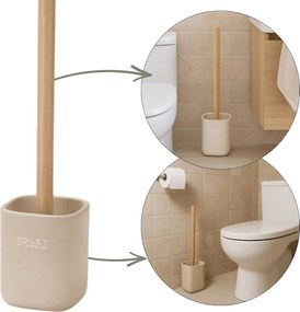 WC kefa Liso, béžová/s drevenými prvkami