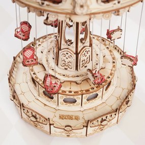 ROBOTIME Roker Svítící 3D drevené puzzle Hracia skrinka: Retiazkový kolotoč 289 ks