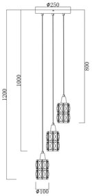 Globo 15760-3 - Krištáľový luster na lanku WOLLI 3xE14/40W/230V