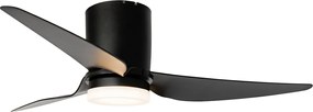 Stropný ventilátor čierny 123 cm vrátane LED stmievateľný s diaľkovým ovládaním - Patty