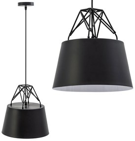 Toolight, závesná kovová stropná lampa 1xE27 APP422-1CP, čierna, OSW-00552