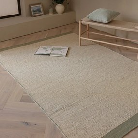 Krémový/šalviovozelený ručne tkaný vlnený koberec 200x290 cm Lima Sage – Asiatic Carpets