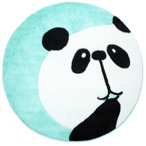 Dekorstudio Okrúhly detský koberec BEAUTY Mentolová panda Priemer koberca: 160cm
