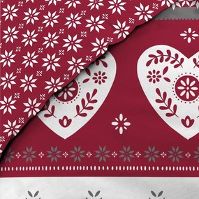 Červené predĺžené bavlnené obliečky na dvojlôžko 240x220 cm Alpage – douceur d'intérieur