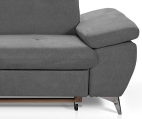 Rohová sedacia súprava Gisele, stredne šedá látka, ľavý roh