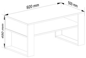 Konferenční stolek DOMI dub artisan/bílý