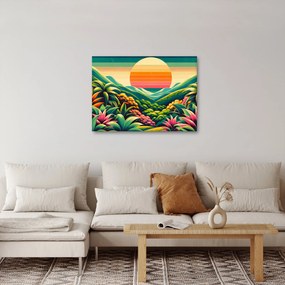Obraz - Pestrofarebný západ slnka (70x50 cm)