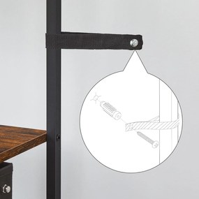 Vysoká koupelnová skříňka Vasagle Ebby 141 cm černá/hnědá