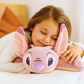 Multifunkčný relaxačný vankúš Angel - licencia Lilo &amp; Stitch - 2v1 vankúš 45x36 cm aj plyšová hračka