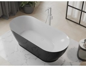 Mexen Roxy, voľne stojaca vaňa 180 x 85 cm, biela-čierna, biely prepad, 51201808575-20