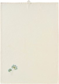 Ib Laursen Bavlnená utierka s výšivkou Flora Blue umbel flower