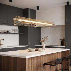 Toolight Toolight, APP1943-CP, lineárne závesné LED svietidlo, 100 cm, 20W, 4000 K, zlatá lesklá, OSW-63005