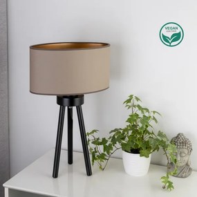 Duolla - Stolná lampa OVAL VEGAN 1xE27/15W/230V pr. 30 cm béžová