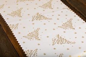 Dekorstudio Luxusný Vianočný behúň na stôl so stromčekmi - zlatý SW7 Rozmer behúňa (šírka x dĺžka): 40x220cm