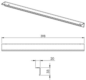 Elita Look, rukoväť pre skrinku 40 cm 1 ks, čierna matná, ELT-167576
