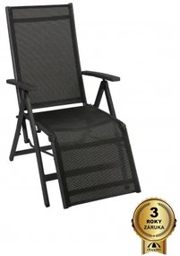 Doppler ACTIVE čiernostrieborné - záhradné relaxačné polohovacie kreslo