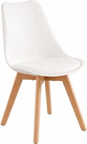 Set štyroch jedálenských stoličiek KDCB35888WD01 (4 ks) biele / hnedé nohy