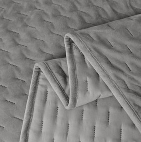 Zamatový prehoz na posteľ ASTRALIA, sivý Rozmer: 170 x 210 cm