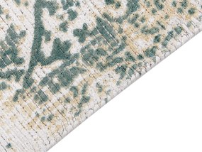 Viskózový koberec 160 x 230 cm béžová/zelená BOYALI Beliani