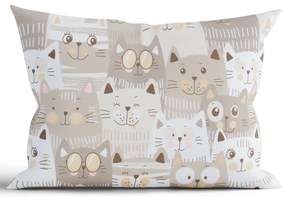 Bavlnená obliečka na vankúš Renforcé 50 × 70 cm - Mačacia invázia
