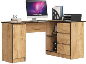 Rohový PC stolík Bevin  (dub craft) (P). Vlastná spoľahlivá doprava až k Vám domov. 1069882
