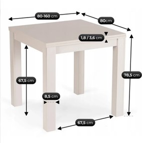 Rozkladací stôl MAX 80-160 cm Kashmir