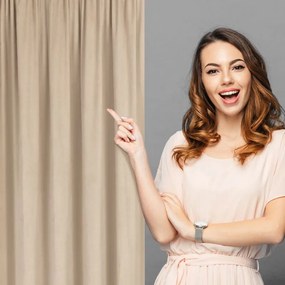 Dekorstudio Zamatový záves ZUW-11 vo farbe cappuccino