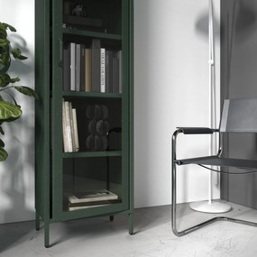 Vitrína LUIGI, 500 x 1800 x 350 mm, Modern: fľaškovo zelená