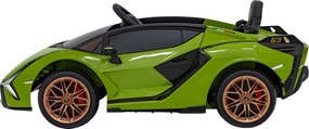 Ramiz Lamborghini SIAN batéria pre deti Zelená + diaľkové ovládanie + EVA + pomalý štart + LED Audio