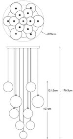 Zuma Line P0606-13B-2GAC - závesný luster MILAN 13xG9/2W/230V zlatý