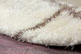 Koberec FLUFFY kruh shaggy kratka, trellis - krém / béžový
