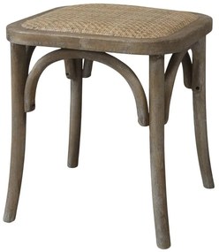 Prírodná ratanová stolička Old French stool - 42*42*46 cm
