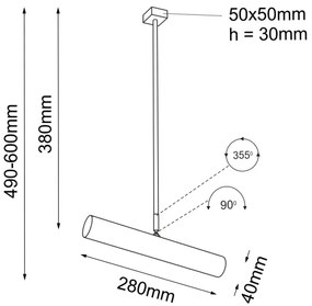 Shilo 2241 - Luster na tyči YABU 1xGU10-MR11/15W/230V čierna