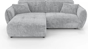 Svetlosivá ženilková rohová pohovka (ľavý roh/s leňoškou) Nelia – Ropez