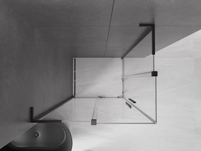Mexen Velar L Duo, sprchový kút s posuvnými dverami 90 x 80 cm, 8mm číre sklo, čierna matná, 871-090-080-02-03-70