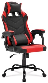 Herné kreslo KA-L626 RED, červená a čierna ekokoža