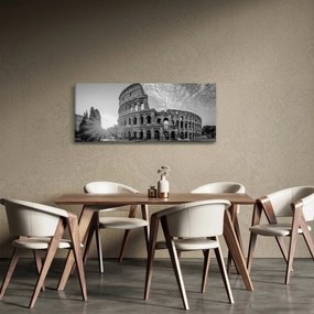 Obraz - Koloseum v Ríme, čiernobiele (120x50 cm)