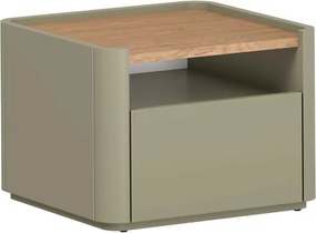 Nočný stolík Elivo 50 cm so zásuvkou - eukalyptus / dub baltic dune