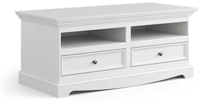 PROXIMA.store - Rustikálny TV stolík z masívneho dreva - BELLUNO ELEGANTE FARBA: biela