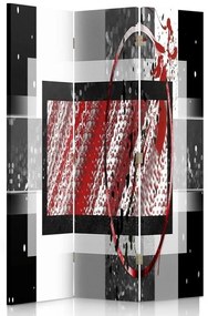 Ozdobný paraván Abstraktní béžová hnědá - 110x170 cm, trojdielny, klasický paraván