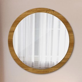Okrúhle ozdobné zrkadlo Rustikálny dub fi 100 cm