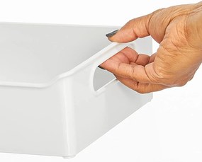 CONFORTIME Univerzálny organizér, dlhý a úzky, s rúčkami, 38x22x10 - biely SIMPLY