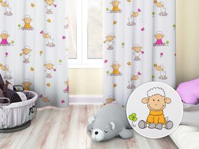 Biante Detský bavlnený záves Sandra SA-728 Veselé ovečky na bielom 150x200 cm