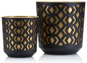 PLASTOVÝ KVETINÁČ ETNIC SADA 2KS 14,8X13,9 CM+20,1X19,5 CM ZLATÁ