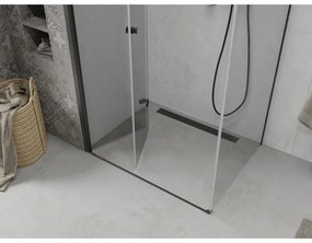 Mexen Lima, sprchovací kút 70 (dvere) x 120 (stena) cm, 6mm číre sklo, čierny profil, 856-070-120-70-00