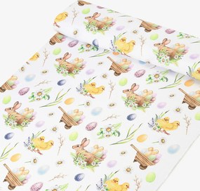 Goldea veľkonočná teflónová látka na obrusy - symboly veľkej noci 160 cm