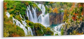 Obraz - Národný park Plitvické jazerá (120x50 cm)