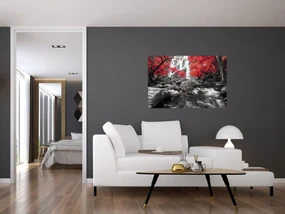 Obraz - Vodopády v jesennej krajine (90x60 cm)