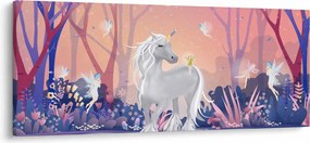 Obraz - Jednorožec v magickom lese (120x50 cm)